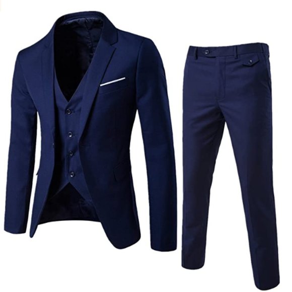 Men's 3-Piece Business Suit One Button Slim Fit
